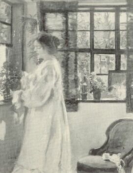 AZ ABLAKNÁL. 1905 CSÓK ISTVÁN FESTMÉNYE