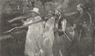 HAZATÉRÕ FAVÁGÓK, 1899 FERENCZY KÁROLY OLAJFESTMÉNYE
