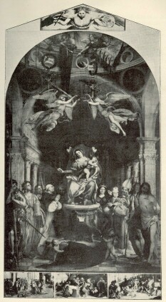 REKONSTRUÁLT OLTÁRKÉP. LORENZO LOTTÓ FESTMÉNYE AZ OROMZAT A SZÉPMŰVÉSZETI MÚZEUMBAN AZ OLTÁRKÉP A BERGAMOI S. BARTOLOMMEO-TEMPLOMBAN A PREDELLÁK A BERGAMOI CARRARA-GYŰJTEMÉNYBEN