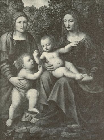 MADONNA, SZ. ERZSÉBET ÉS GYERMEKEIK BERNARDINO LUINI FESTMÉNYE SZÉPMŰVÉSZETI MÚZEUM