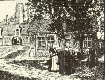 BEGUINAGE SZÉKELY ANDOR LINÓLEUM-METSZETE