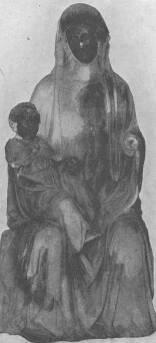 25. �BRA. UMBRIAI MUNKA A XIV. SZ�ZAD ELS� FEL�B�L MADONNASZOBOR. AGYAG.