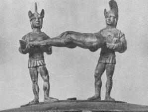 KATON�K HALOTT HARCOST VISZNEK ETRUSZK SZOBORCSOPORT