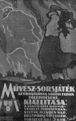 BÍRÓ MIHÁLY A SÁROSI MŰVÉSZ-SORSJÁTÉK PLAKÁTJA, AMELYNEK TERVE A SORSJÁTÉK PLAKÁTPÁLYÁZATÁN ELSŐ DÍJAT NYERT