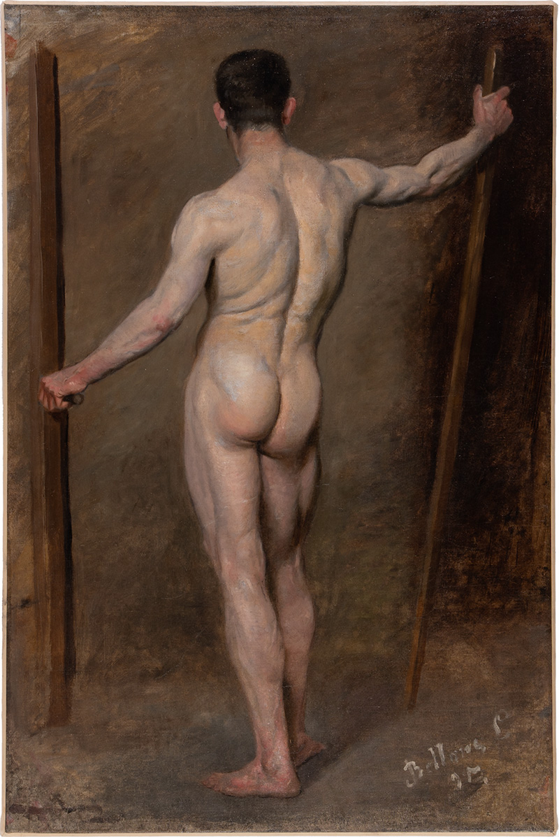 BELLONY László: Nude male figure seen from the rear