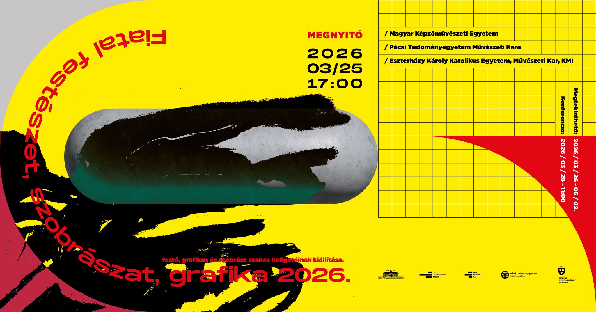 Fiatal festészet, szobrászat, grafika – Budapest - Eger - Pécs 2026 címmel kiállítás nyílik az egri, budapesti és pécsi képzőművész hallgatók alkotásaiból