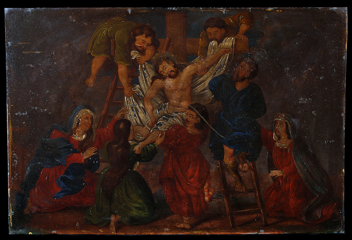 Gyulai Ernő: Levétel a keresztről, az egykori nyíradonyi ikonosztázról, 1865