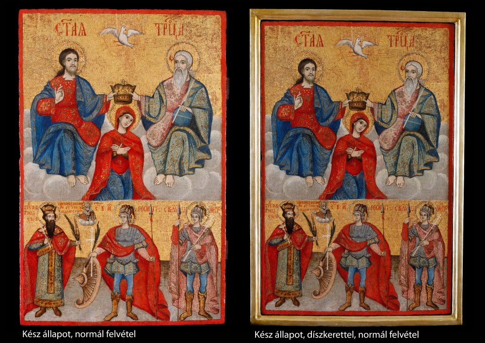 Délszerb ikonfestő (ráckevei műhely): Az Istenszülő megkoronázása szentekkel, 18. sz. második fele