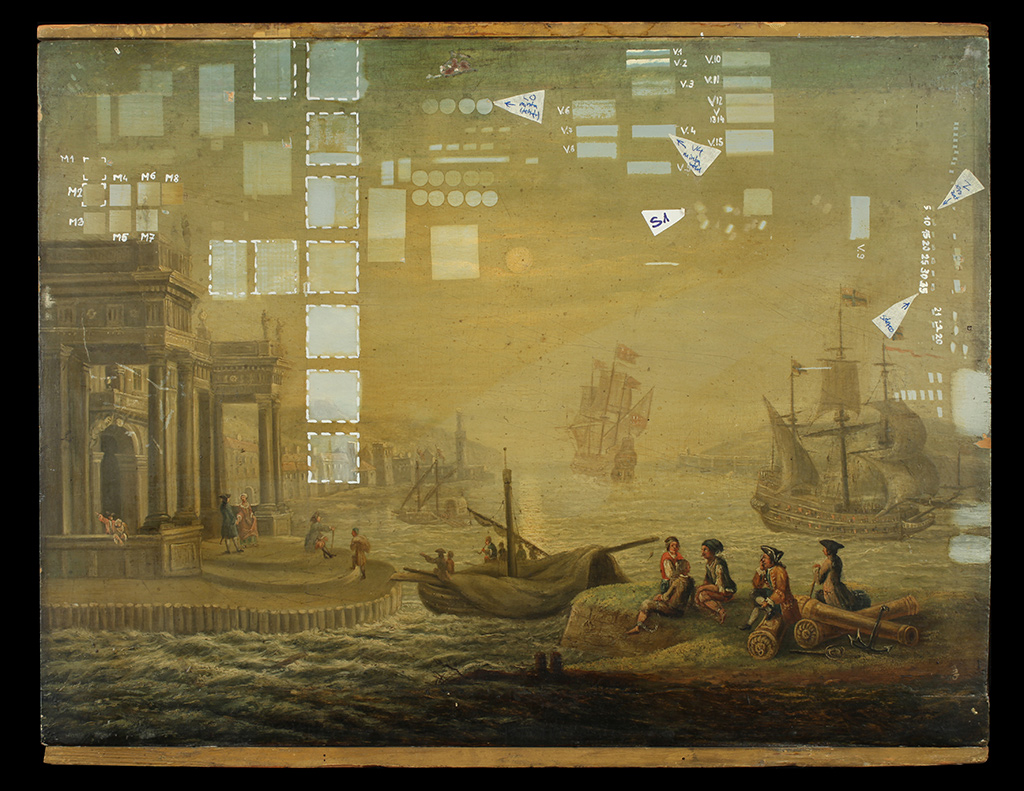 Anger (német vagy holland festő?): Kikötő, 1753