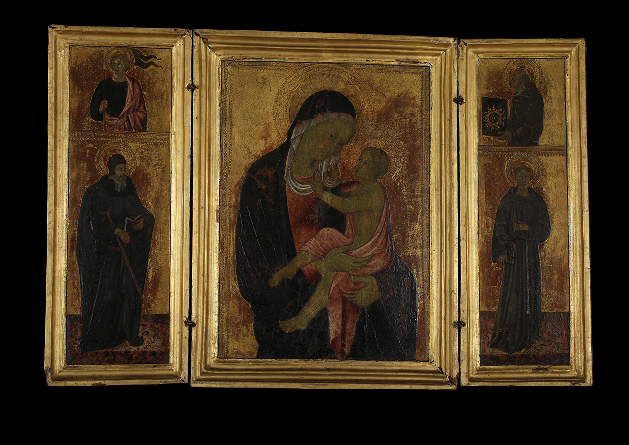 Giovanni di Paolo műhelye, Mária a gyermek Jézussal és szentekkel - triptichon, 1450-60-as évek
