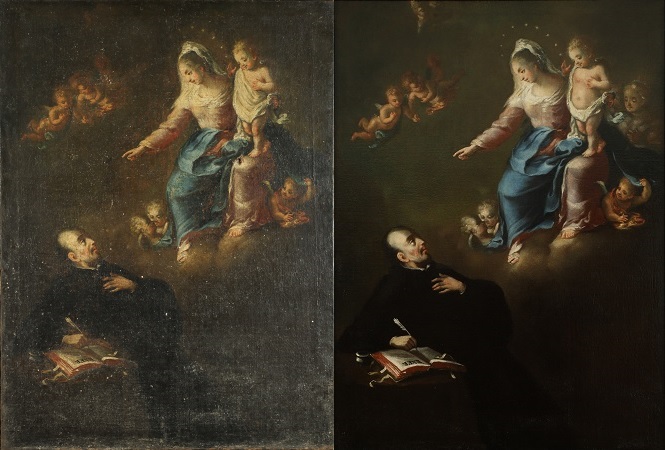 Ismeretlen festő: Loyolai Szent Ignác látomása, 18. sz.