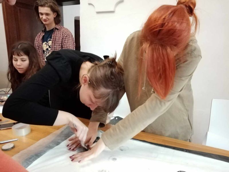 A Grafika Tanszék hallgatóinak részvétele a VŠVU (Pozsonyi Képzőművészeti Főiskola) körmöcbányai workshopján