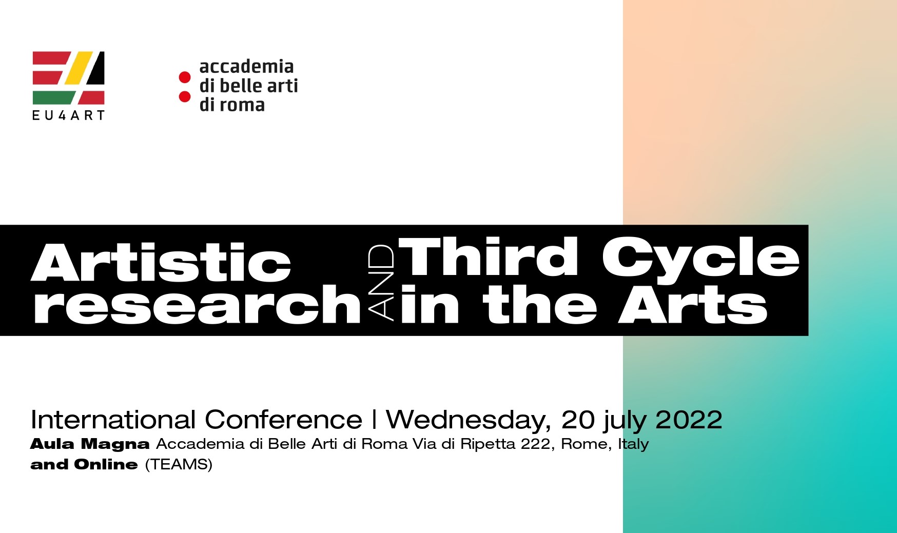 EU4ART – Nemzetközi Konferencia: Artistic Research and Third Cycle in the Arts