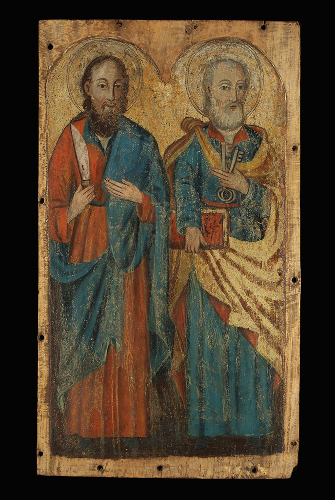 Ismeretlen festő: Szent Péter és Szent Bertalan apostolok ikonja Kántorjánosiból, 17. sz. vége