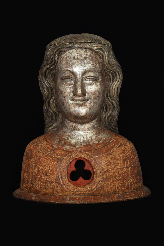 Ismeretlen német mester: Női szent fej-ereklyetartó büszt, 1325-40