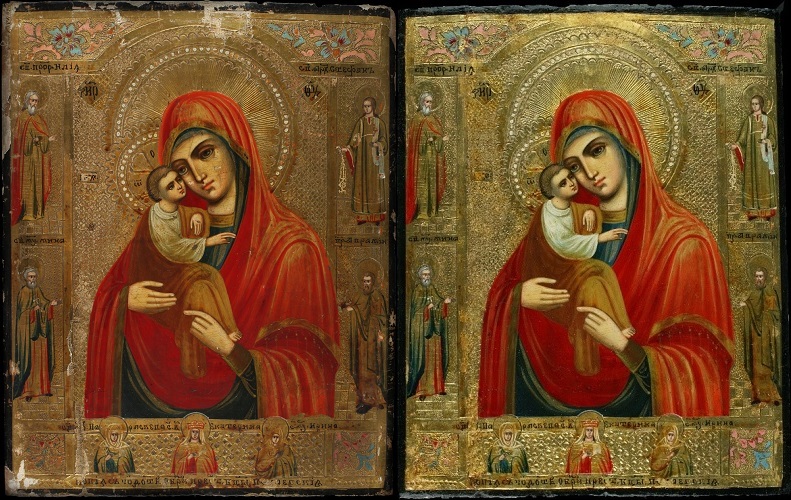 Orosz ikonfestő: Pocsajevi Istenszülő, 19. század vége