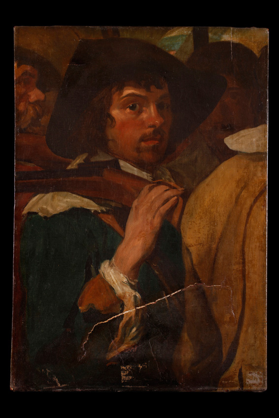 Balló Ede: Férfi puskával (másolat Velázquez után, Breda átadása, részlet) 