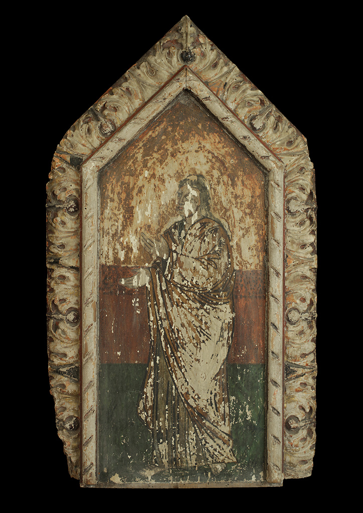 Szerb ikonfestő: Teológus Szent János a szomorkodók csoportjából, az egykori esztergomi rác templom ikonosztázáról, 18. sz.